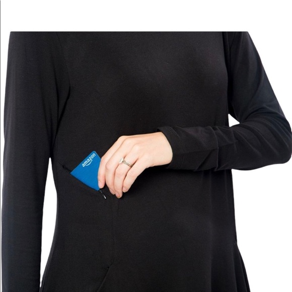 Betabrand Sweatshirt Dress Women's Size XS Black - Picture 3 of 8